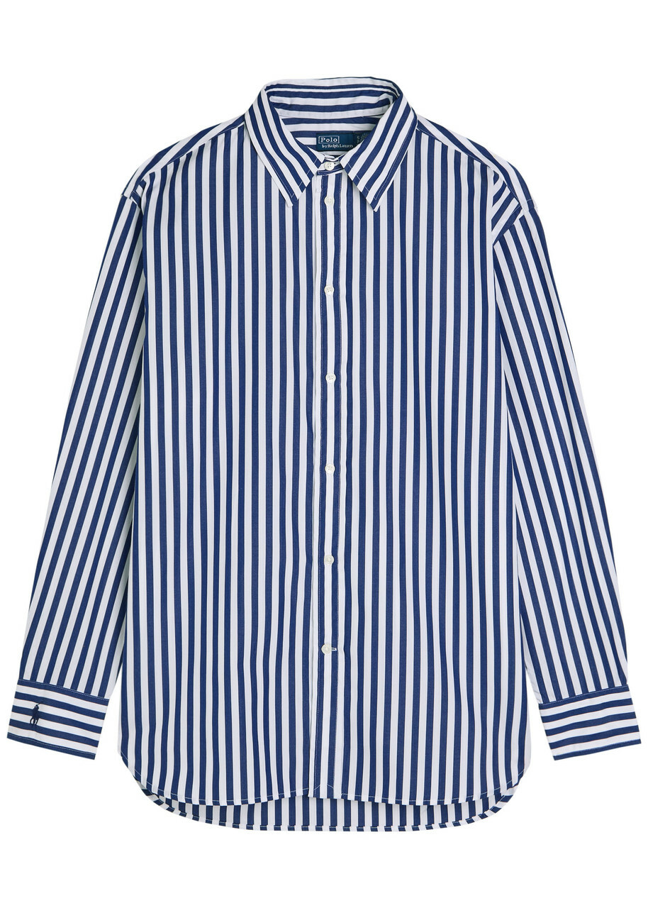 Polo Ralph Lauren Striped Cotton-poplin Shirt Blue