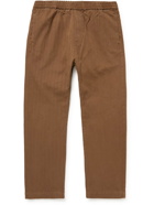 Barena - Cropped Straight-Leg Herringbone Cotton Trousers - Brown