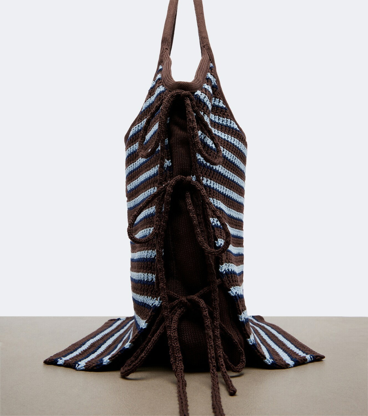Miu Miu Ivy crochet striped tote bag
