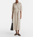 Max Mara Cognac cotton-blend midi dress