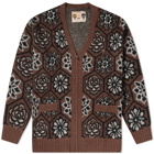 Patta Men's Wall Flower Fleece Jacket in Birch And Dark Gull Grey