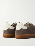 Officine Creative - Halo 001 Leather-Trimmed Suede Sneakers - Brown