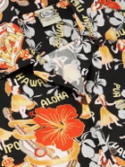 Go Barefoot - Convertible-Collar Printed Cotton-Blend Shirt - Black