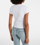 Saint Laurent Cassandre ribbed-knit cotton jersey T-shirt
