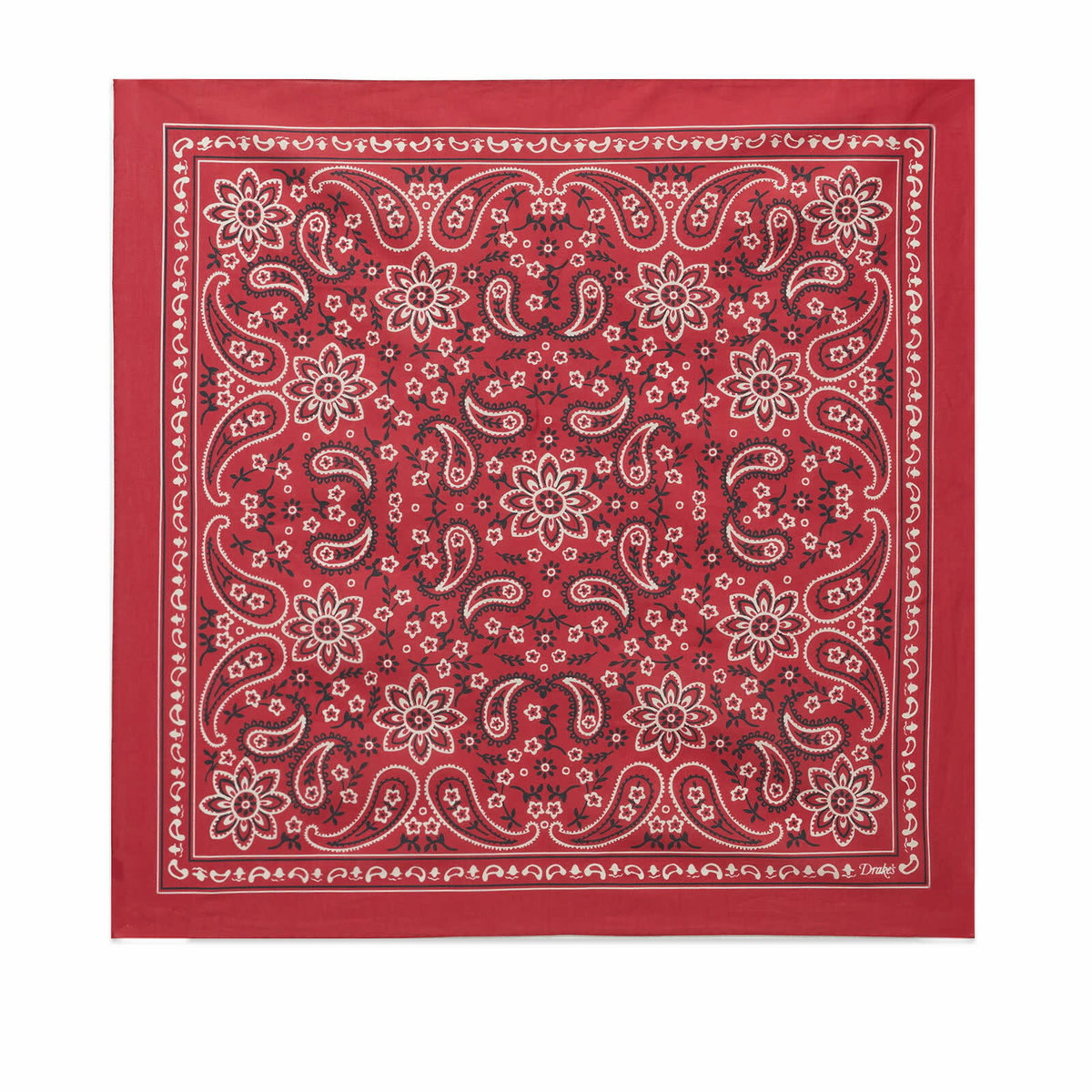 Drake's Men's Classic Paisley Bandana in Red 