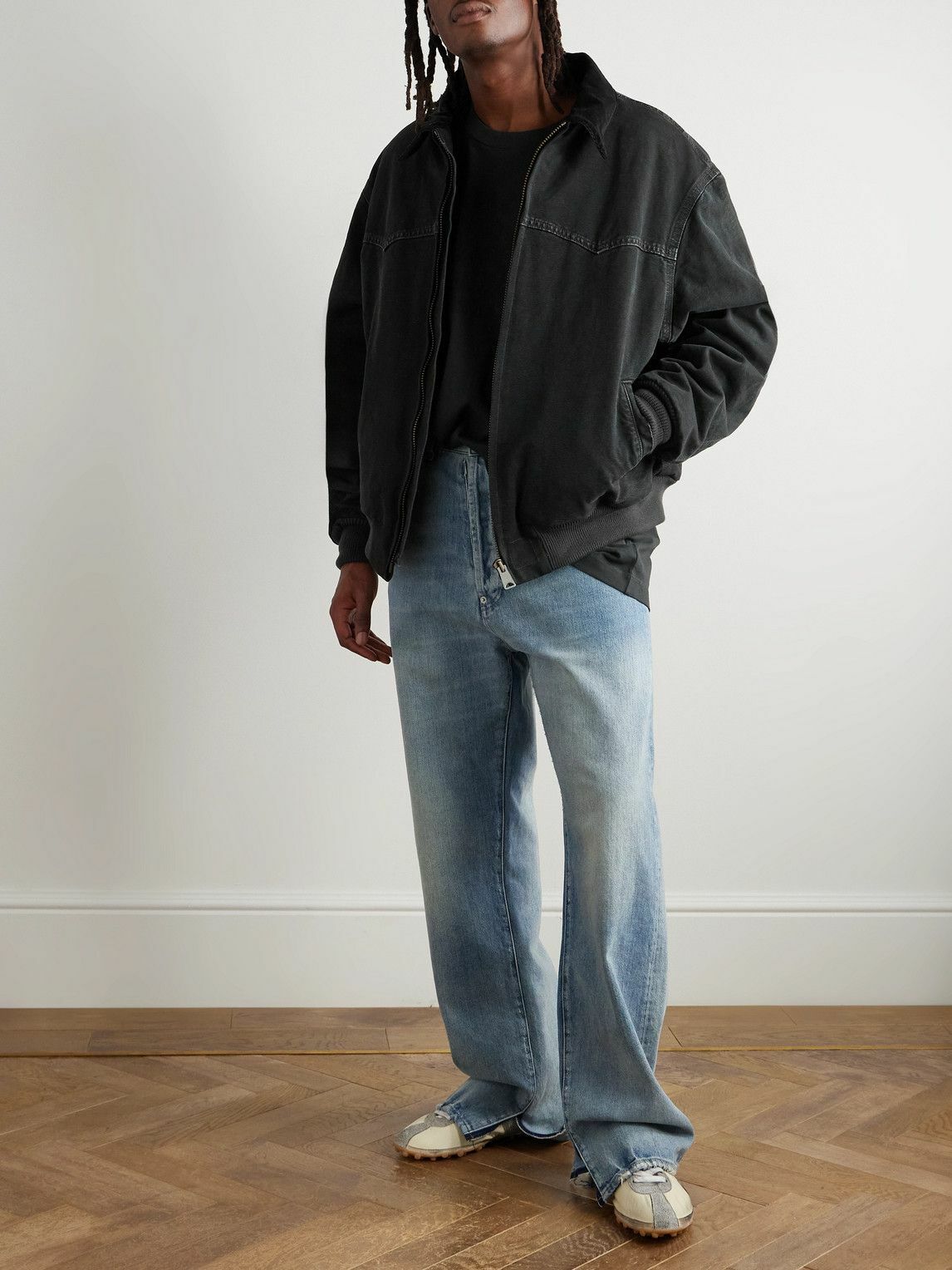 Maison Margiela - Velvet-Trimmed Padded Cotton-Canvas Jacket