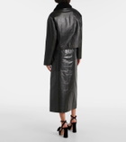 Self-Portrait Shearling-trimmed leather jacket