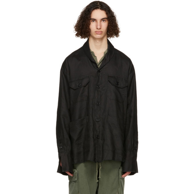 GREG LAUREN BLACK PATCHWORK STUDIO SHIRT