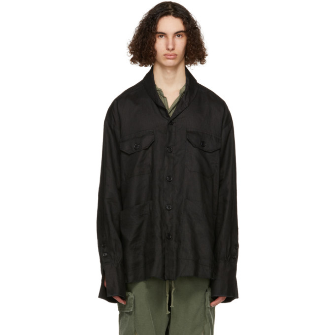 Photo: Greg Lauren Black Linen Boxy Studio Shirt