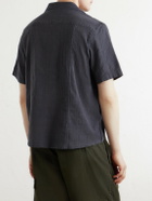 Corridor - Convertible-Collar Checked Cotton Shirt - Black