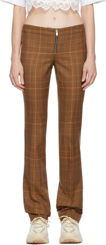 Photo: Stella McCartney Brown Exposed Zip-Fly Trousers