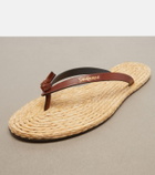 Saint Laurent Pool leather-trimmed thong sandals