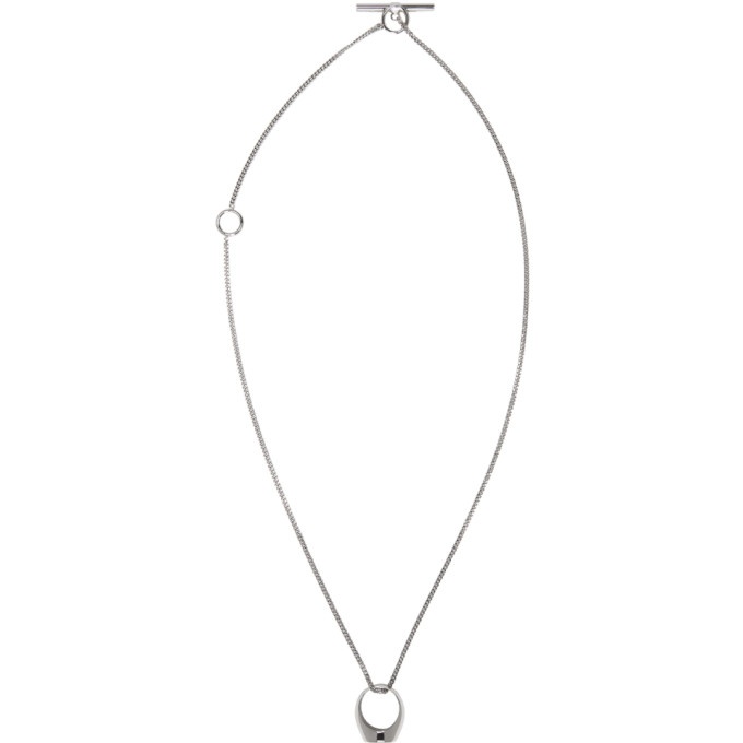Photo: Jil Sander Silver and Grey Open Mirror Ring Necklace