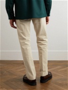 Massimo Alba - Ionio2 Straight-Leg Pleated Cotton-Gabardine Trousers - Neutrals