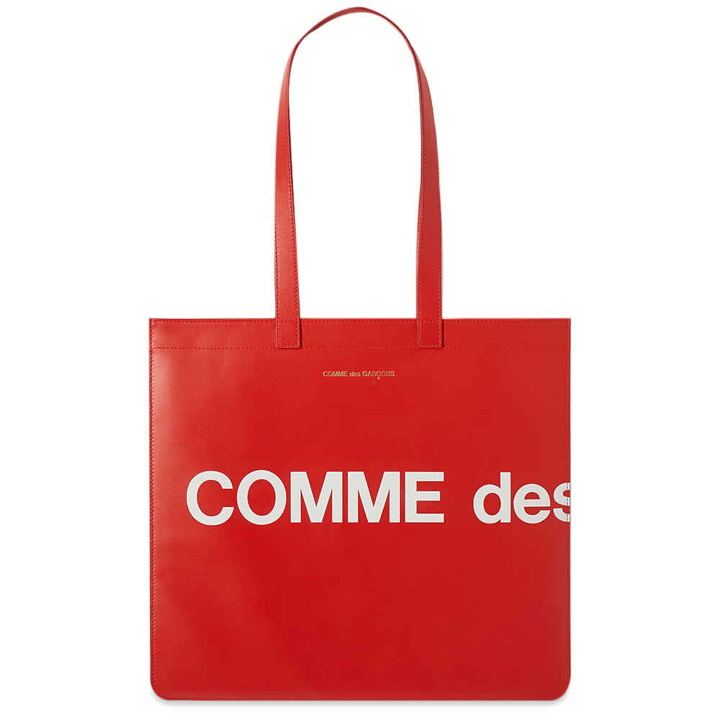Photo: Comme des Garçons Huge Logo Tote Bag in Red