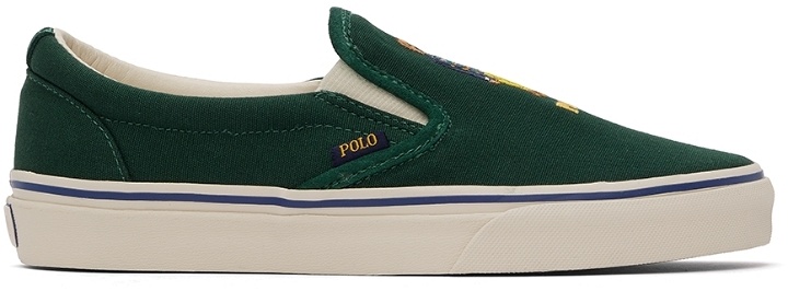 Photo: Polo Ralph Lauren Green Keaton Slip-On Sneakers