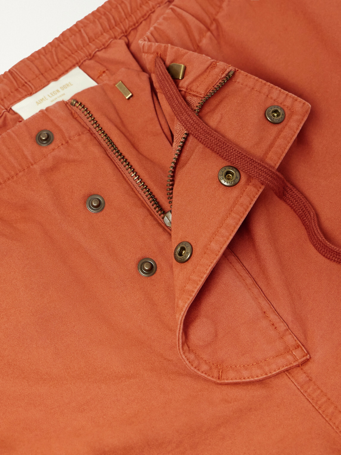 Aimé Leon Dore - Aviator Straight-Leg Cotton-Canvas Trousers - Orange