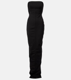 Rick Owens Wool-blend bustier gown