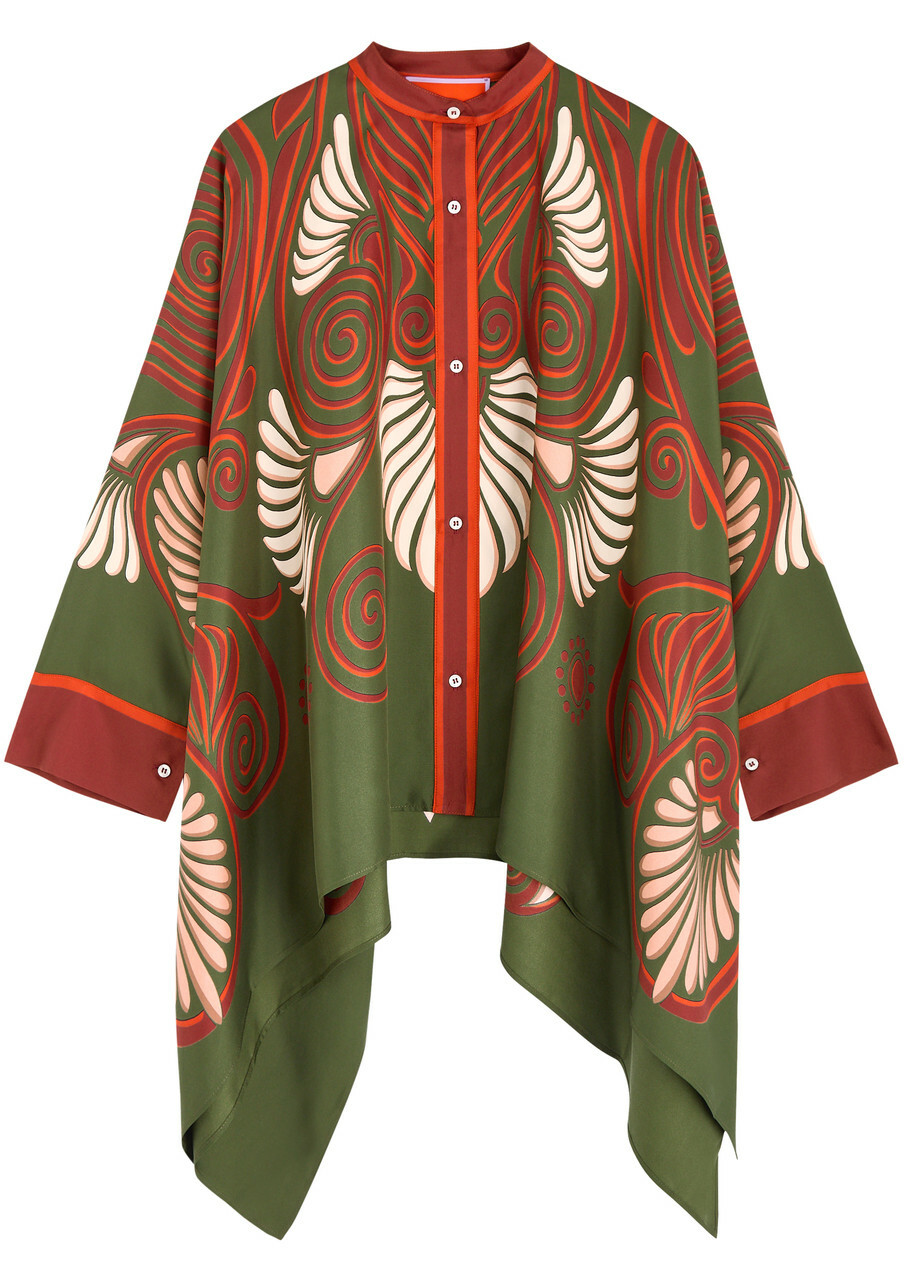 LA Double J Foulard Printed Satin-twill Shirt Multicoloured