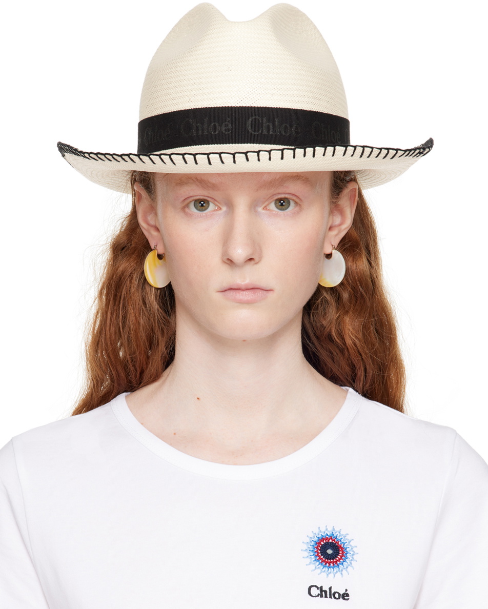 Chloé Off-White Woody Panama Beach Hat Chloe display picture 3