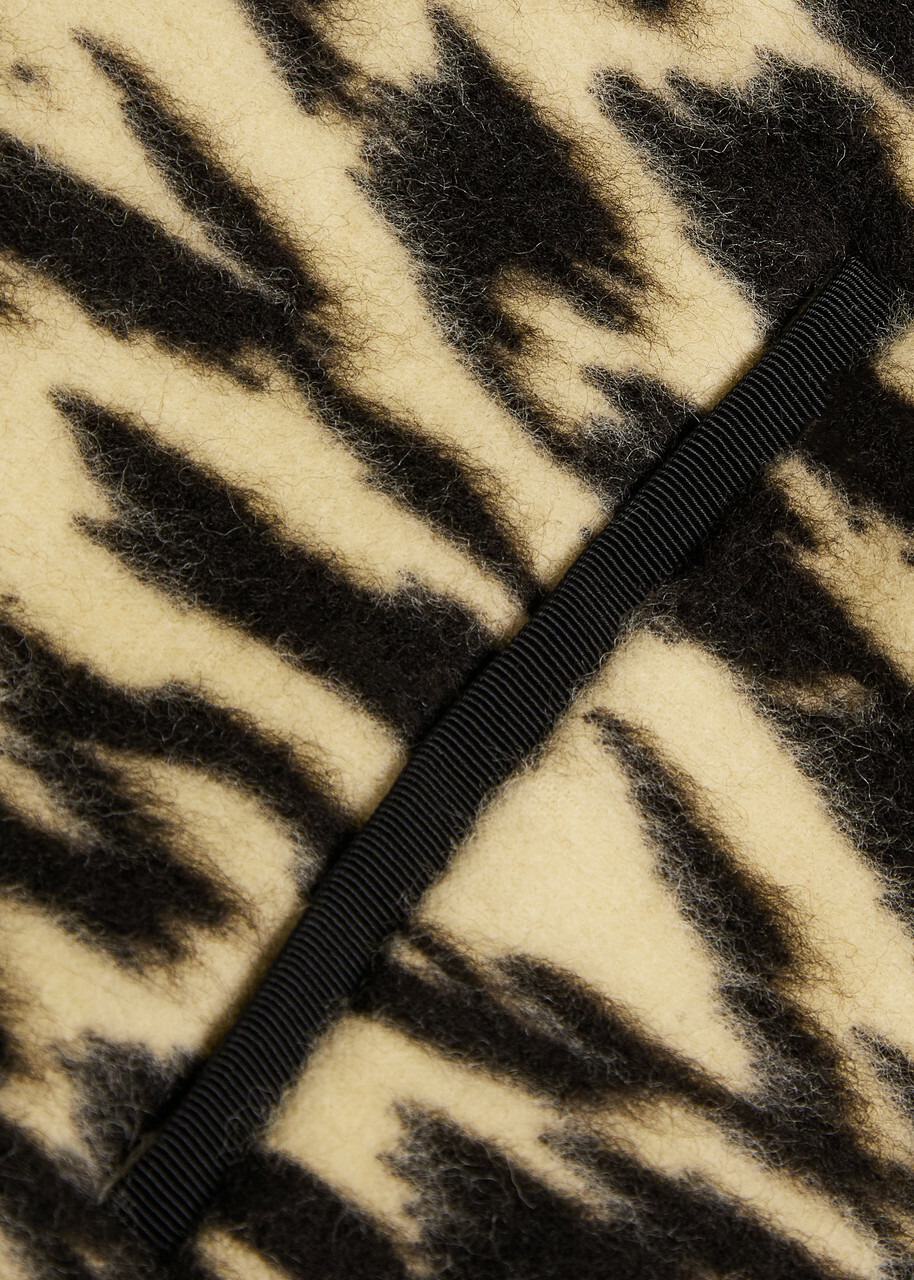 Forte_forte Moiré-jacquard Wool-blend Coat Leopard