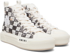 AMIRI Gray & White Checkered Court Hi Sneakers