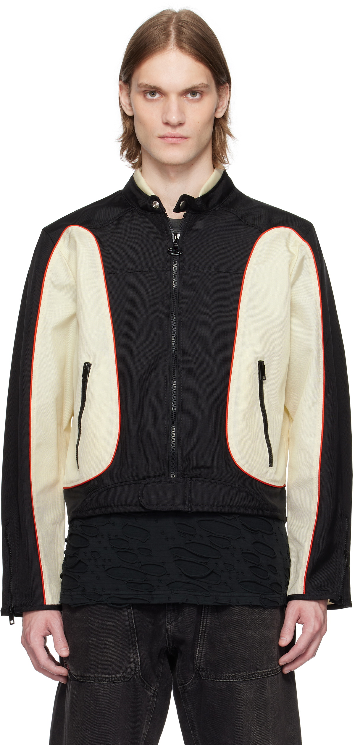 Diesel Off-White & Black J-Blink-A Jacket Diesel