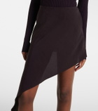 Alaïa Asymmetric poplin miniskirt