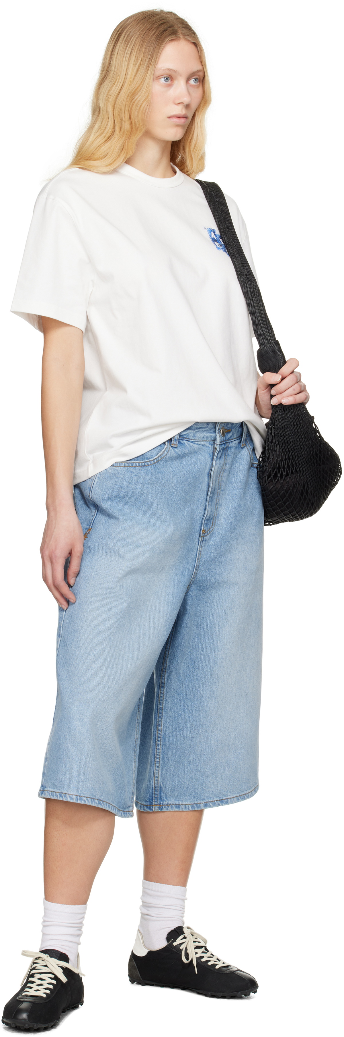 ADERERROR◆Sig; TRS Tag shorts 01 ADER error: Blue Sig; TRS Tag 01 Denim Shorts | SSENSE