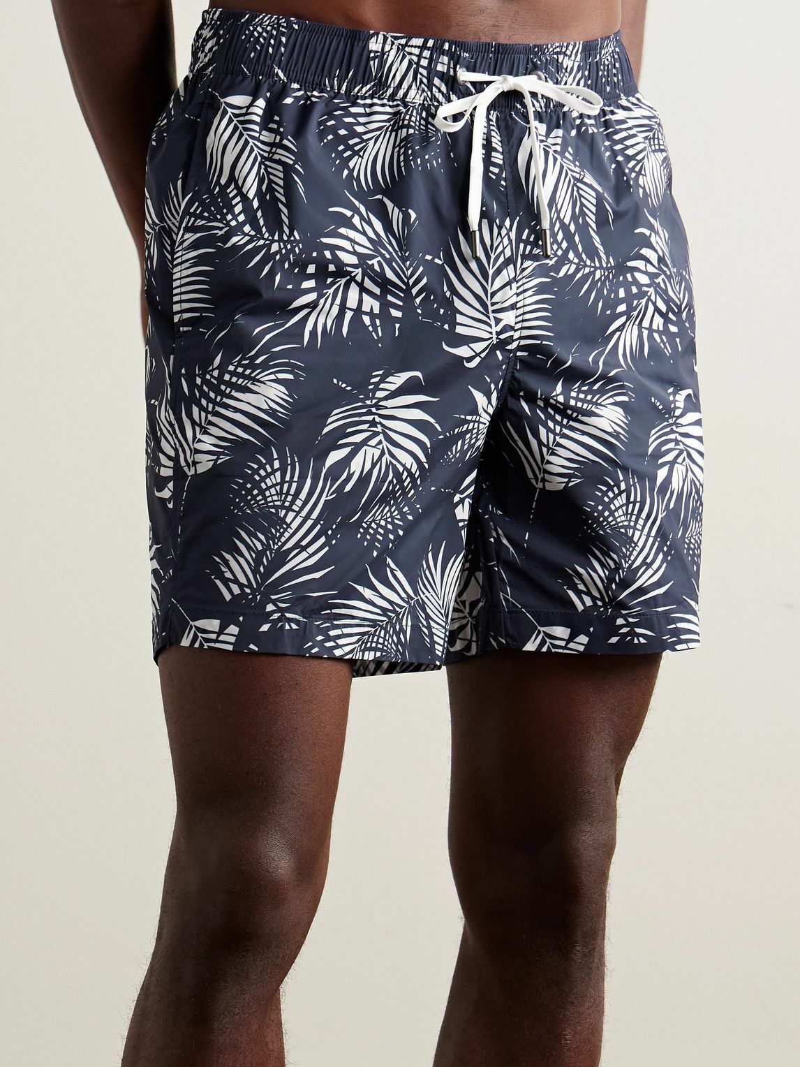 Onia - Charles Straight-Leg Mid-Length Printed Swim Shorts - Blue