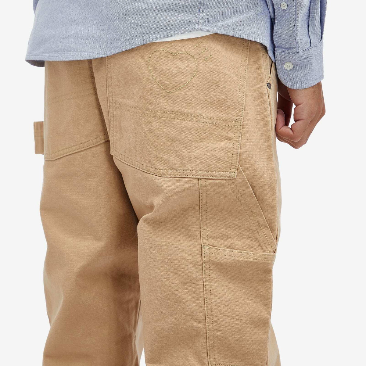 Human Made Men's Washed Duck Work Pants in Beige Human Made
