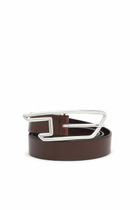 Diesel 3cm leather belt with D-logo buckle - Belts - Unisex - Brown