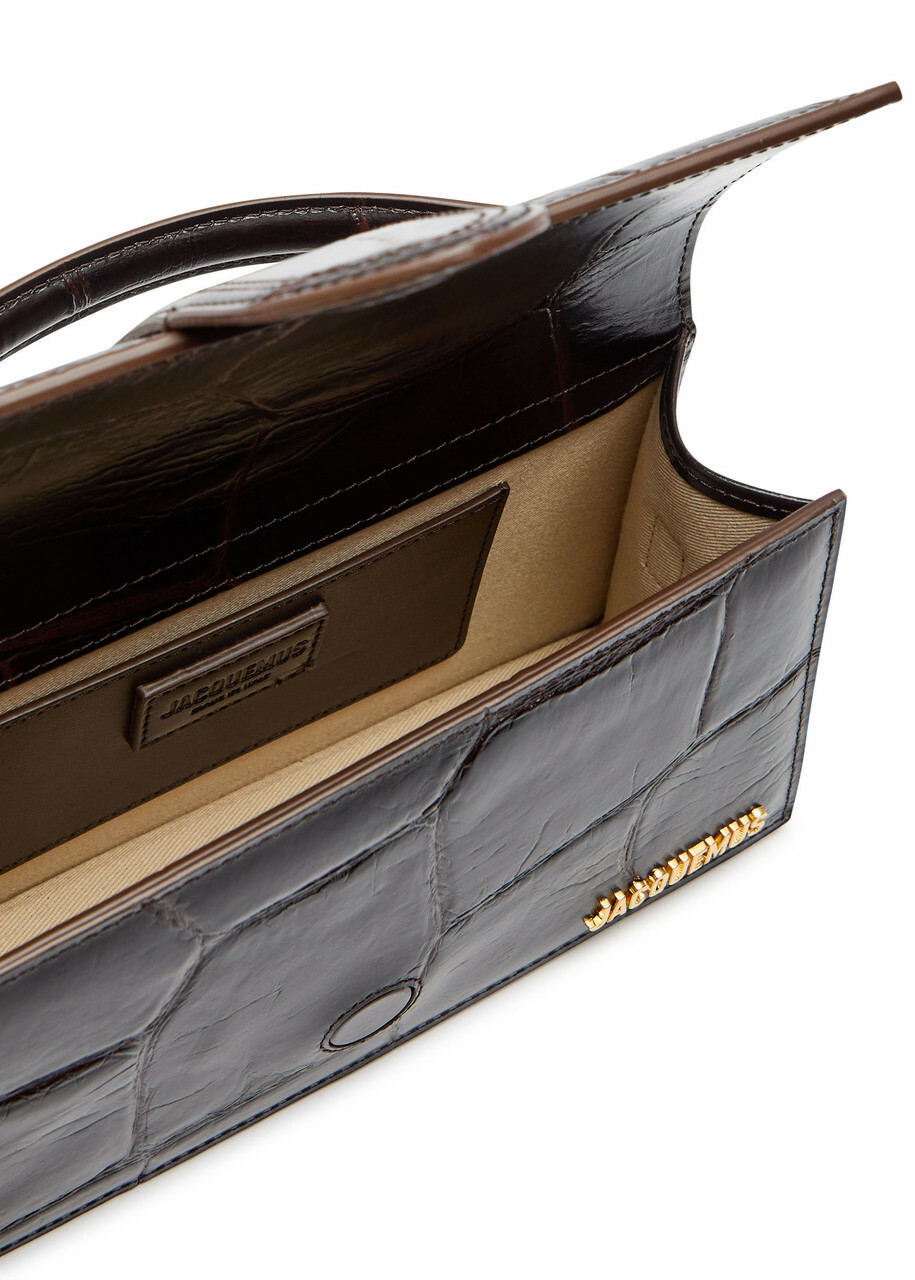 Jacquemus Le Grande Bambino Crocodile-effect Leather top Handle bag - Brown - One Size