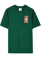 Casablanca Gothic Stacked Logo Cotton T-shirt Green
