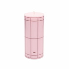 HAY Column Candle - Small in Light Pink/Bordeaux Grid 