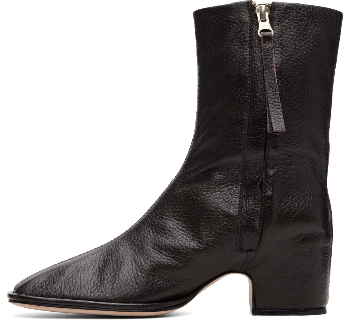 Lauren Manoogian Brown Square Arch Ankle Boots