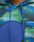 Erl Printed Swirl Fleece Hoodie Knit Blue - Mens - Hoodies