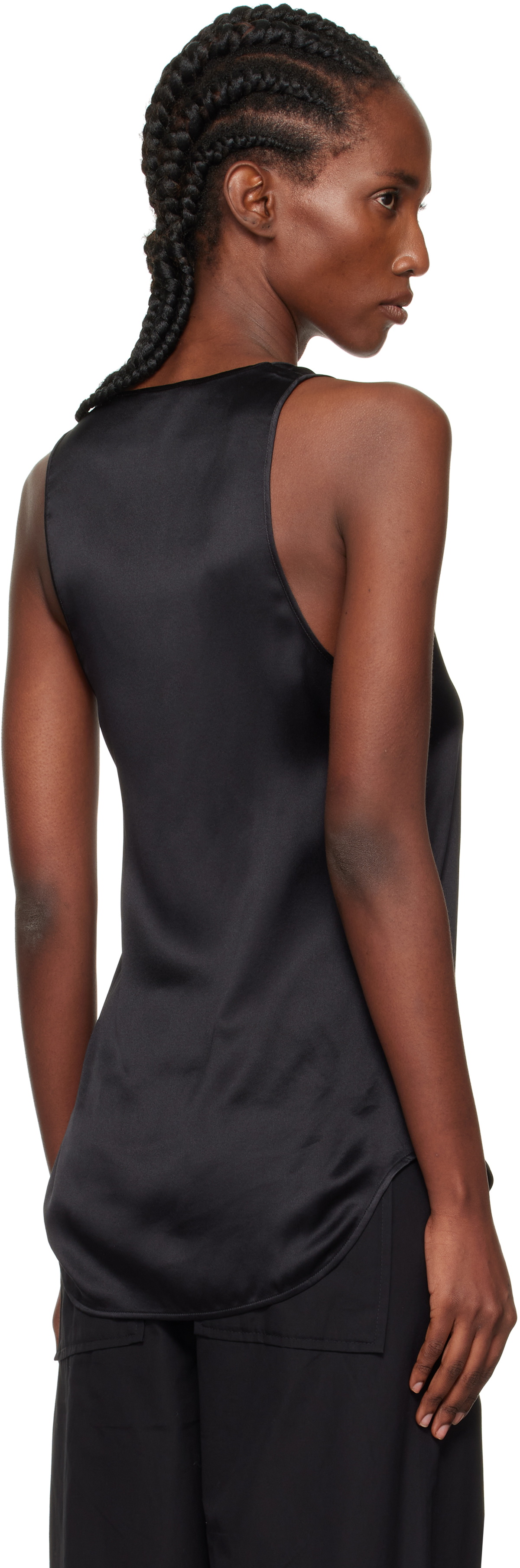 WARDROBE.NYC Black Silk Tank Top