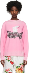 We11done Pink Monster Long Sleeve T-Shirt
