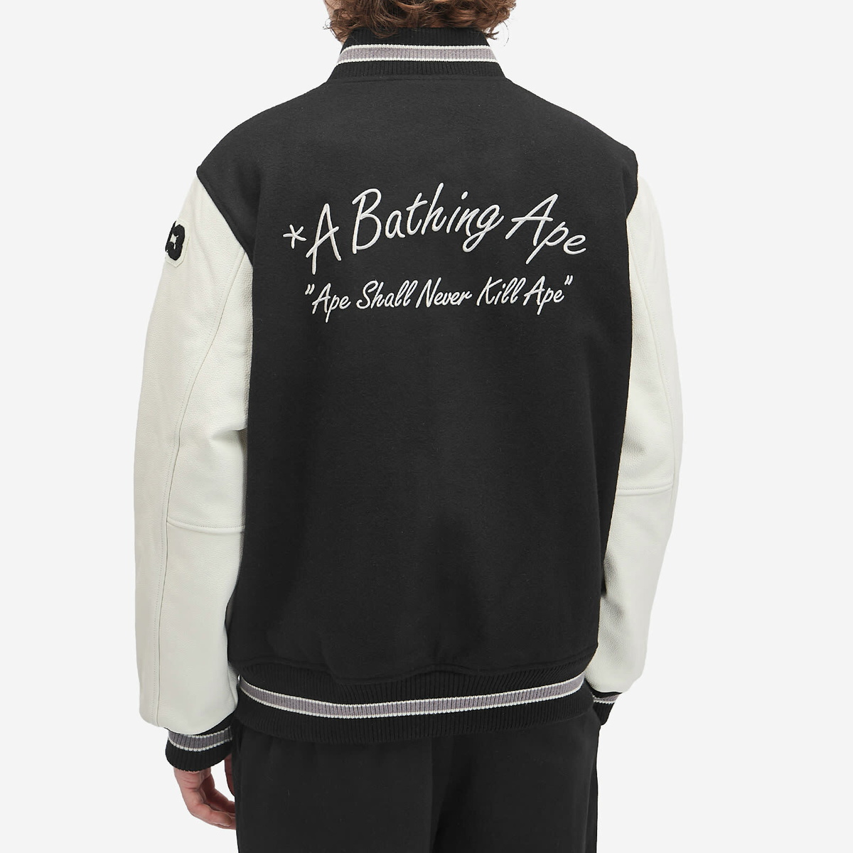 A Bathing Ape Men's Varsity Jacket in Black A Bathing Ape