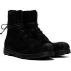 Marsèll Black Zucca Zeppa Leather Combat Boots