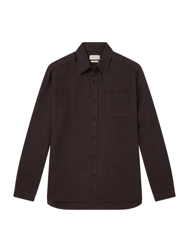 Photo: Oliver Spencer - New York Linen Shirt - Brown