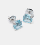 Bucherer Fine Jewellery Peekaboo 18kt white gold earrings with aquamarine and diamonds