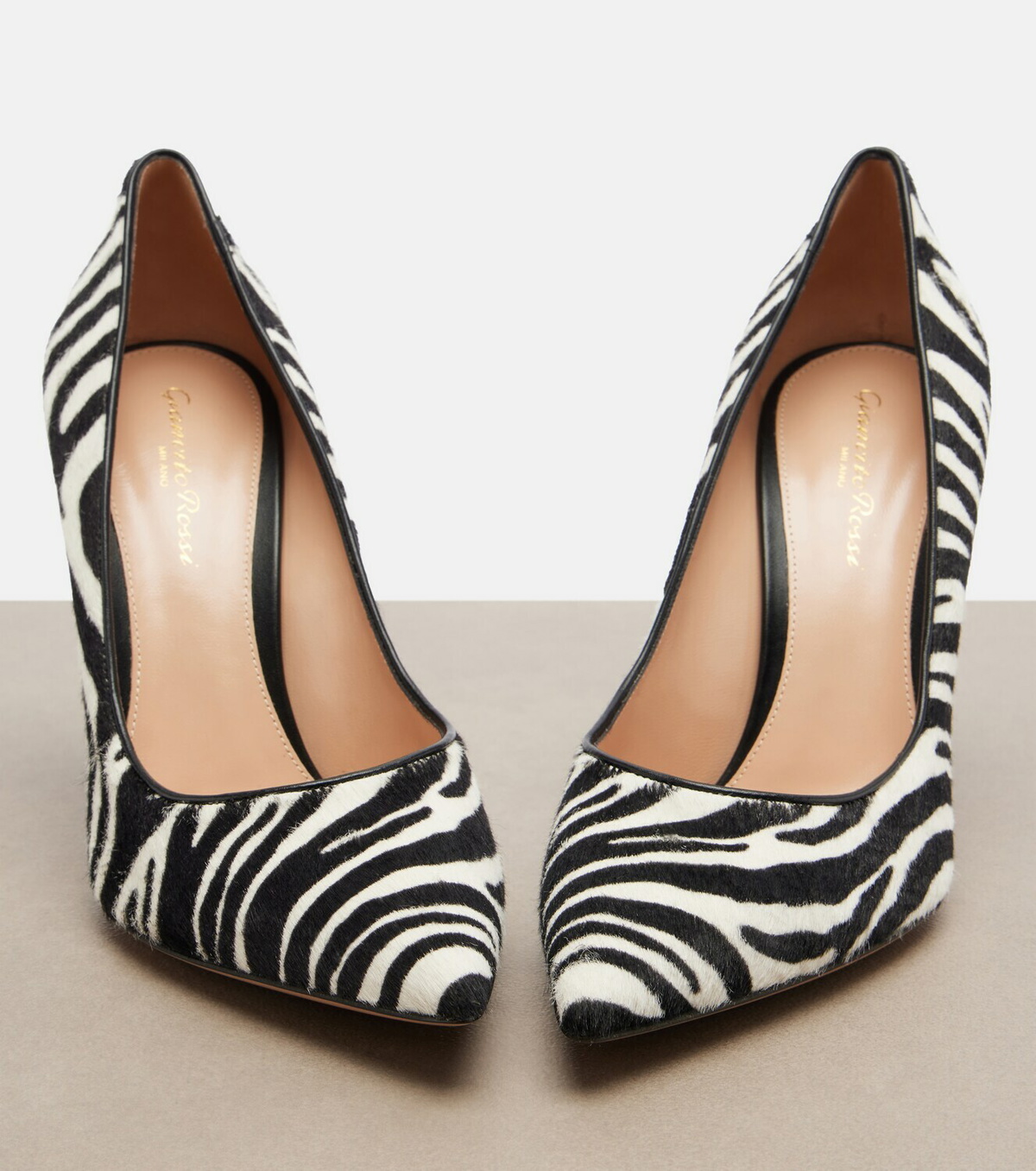 Gianvito Rossi Gianvito zebra-print calf hair pumps