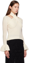Rokh Off-White Cross Knitted Sweater