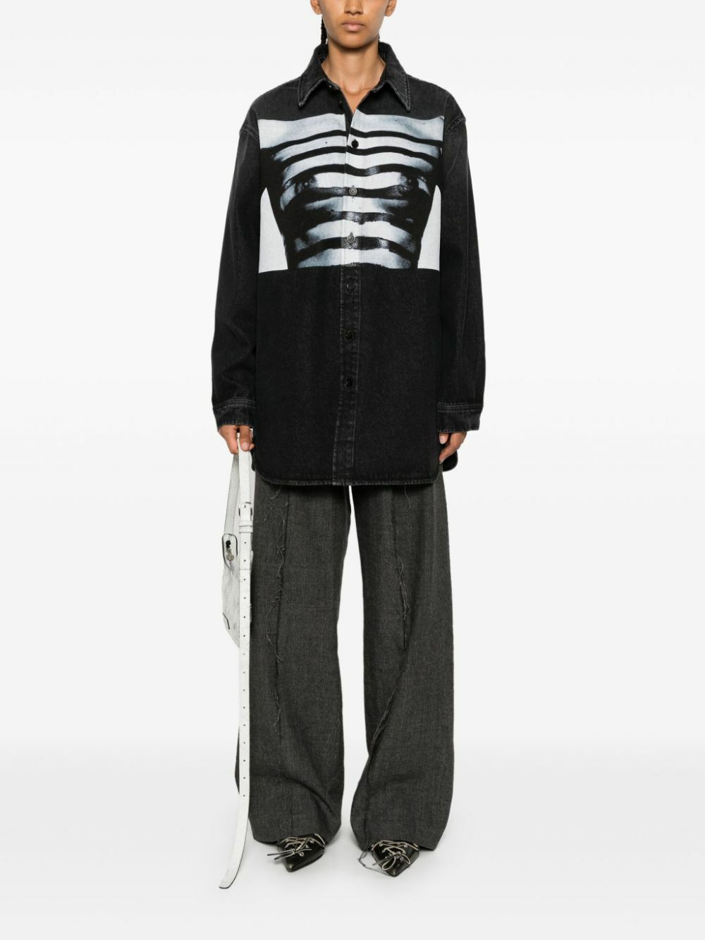 Jean Paul Gaultier Body Marinière Denim Shirt