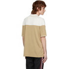 Burberry Beige and Off-White Silk Cashmere Brayton Polo