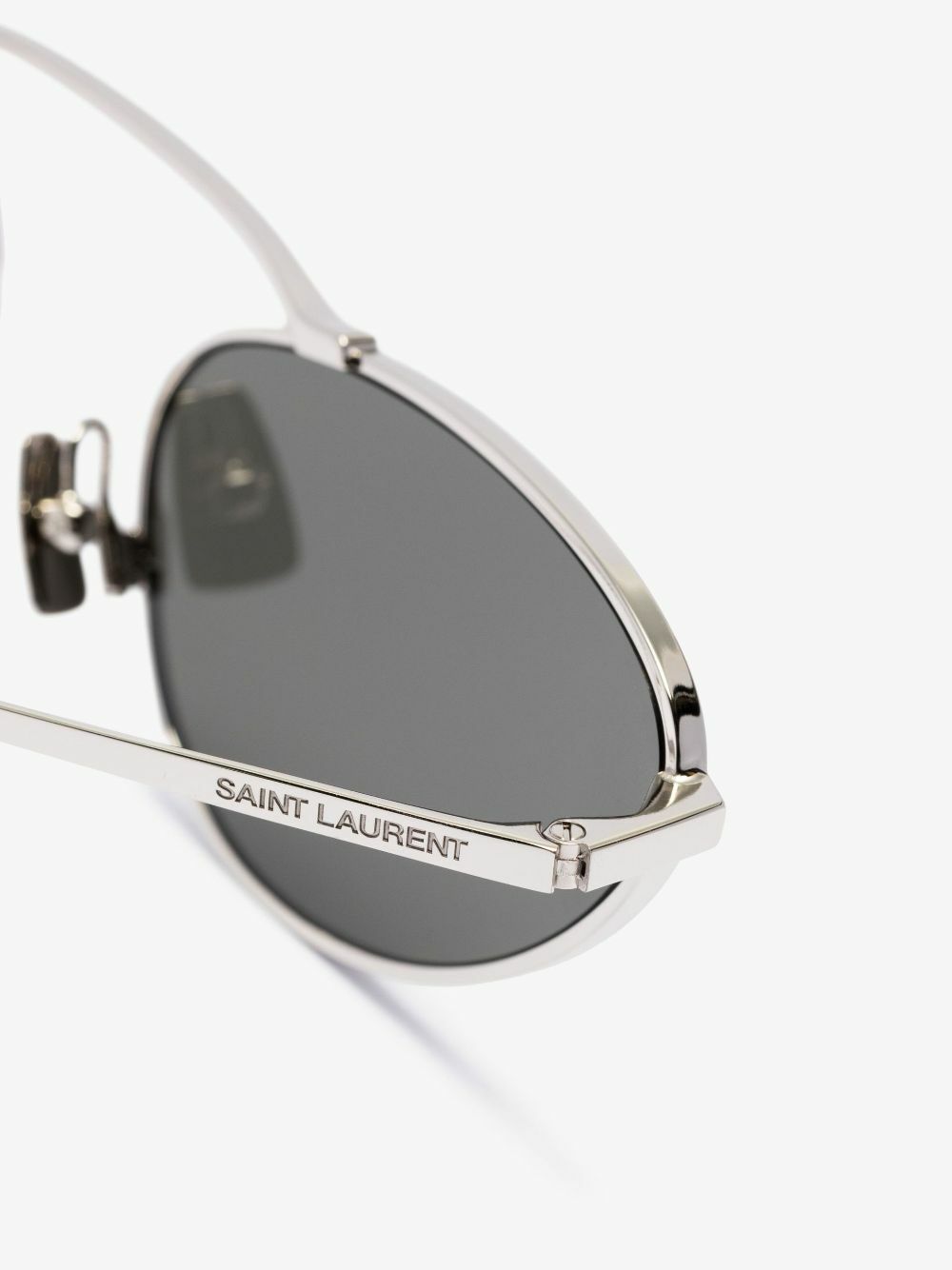 Saint Laurent Unisex Silver and Grey Cat Eye Sunglasses! SL 739 Saint Laurent Sunglasses 001 Shiny Silver - eye-oo.com main image 4