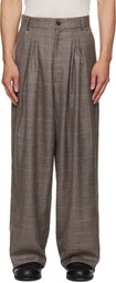 Bless Brown & Blue N°80 Ultrawidepleated Trousers