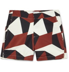 Frescobol Carioca - Modernist Slim-Fit Mid-Length Printed Swim Shorts - Burgundy